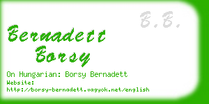 bernadett borsy business card